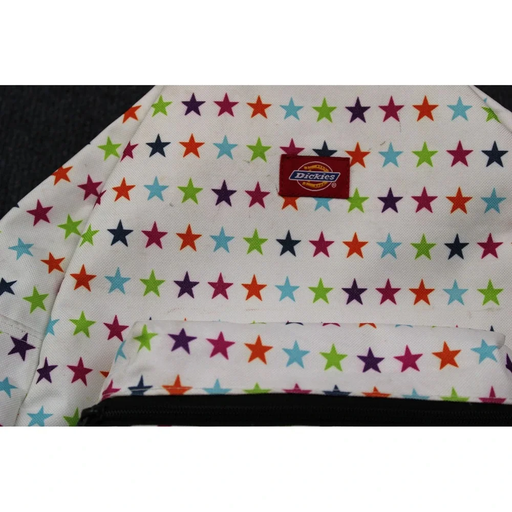 Dickies Star Print Backpack White Multicolor Canvas School Bag Y2K Retro
